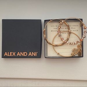 Alex and Ani Set of 3 Rafaelian Gold Bracelets